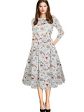 All-Over Floral Pleated A-Line Dress - THEONE APPAREL