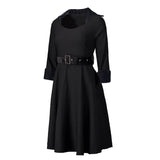 Big Belt Trench Collared Dress - THEONE APPAREL