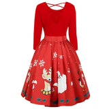 Black and Red Christmas Plus Size Dress - THEONE APPAREL