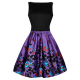Black & Purple Floral Butterfly Dress - THEONE APPAREL