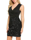 Black Sequin Skirt Sleeveless Dress - THEONE APPAREL