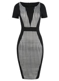 Black & White Contoured Sheath Dress - THEONE APPAREL