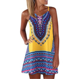 Boho Chic Colorful Pattered Short Summer Dress - THEONE APPAREL
