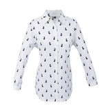 Bunny Print Collared Dress Shirt - THEONE APPAREL