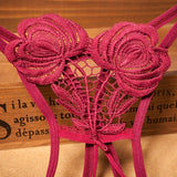 Butterfly Style Floral Lace Thongs with Beaded Center - THEONE APPAREL