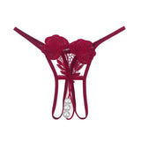 Butterfly Style Floral Lace Thongs with Beaded Center - THEONE APPAREL