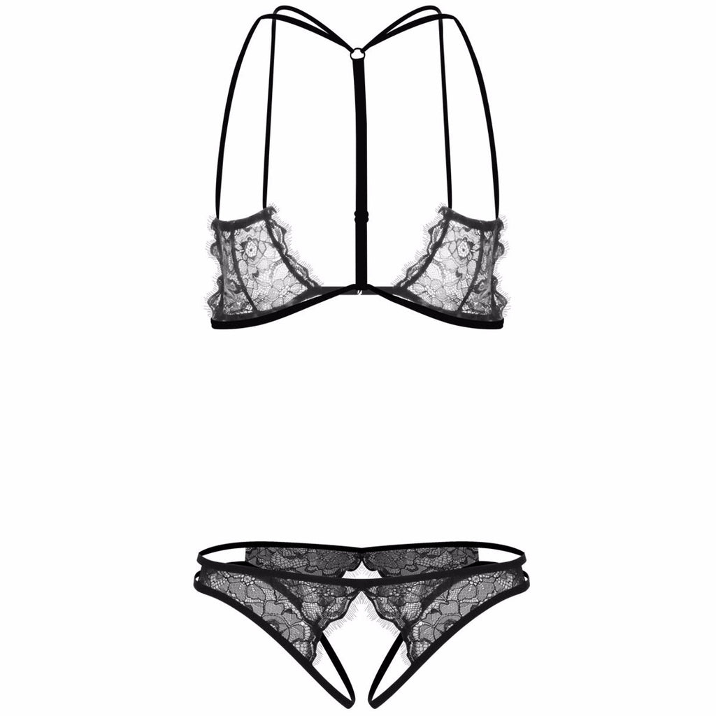 Cage Strap Crotchless Panty and Bra Set – THEONE APPAREL